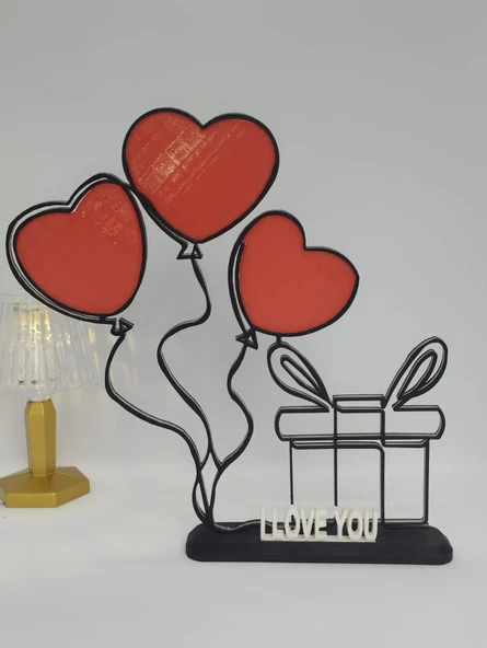 Aşk Balonları ve Hediye 3D Baskılı Dekor Sevgililer Günü veya Yıldönümleri için Romantik Hediye - 5