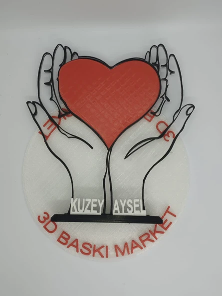 Kalpleri Bir Arada Tutmak 3D Baskılı Dekor Sevgililer Günü veya Yıldönümleri için Romantik Özel Hediye - 8