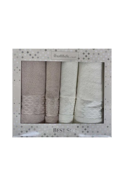 Özdilek Elissa Best Set Hamam Takımı - Krem - Bej - 4