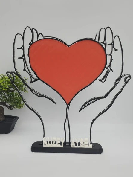 Kalpleri Bir Arada Tutmak 3D Baskılı Dekor Sevgililer Günü veya Yıldönümleri için Romantik Özel Hediye - 4