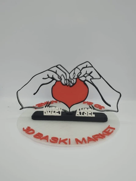 Kişiselleştirilmiş Ellerde Kalp 3D Baskılı Dekor Romantik Sevgililer Günü Hediyesi Kişiye Özel Aşk Hatırası - 7