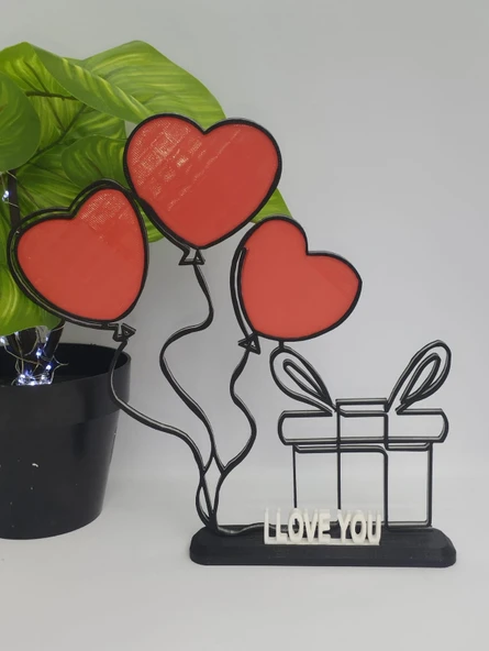 Aşk Balonları ve Hediye 3D Baskılı Dekor Sevgililer Günü veya Yıldönümleri için Romantik Hediye - 2