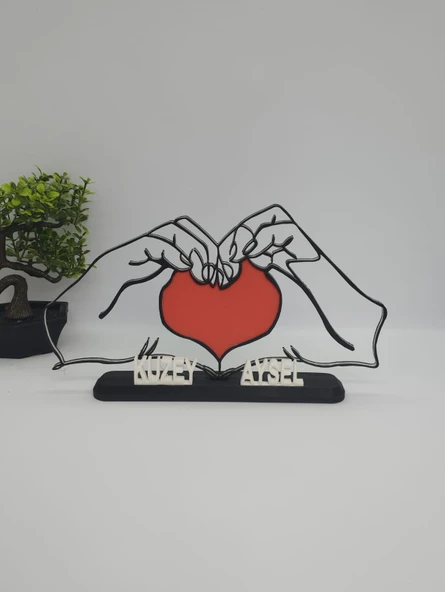 Kişiselleştirilmiş Ellerde Kalp 3D Baskılı Dekor Romantik Sevgililer Günü Hediyesi Kişiye Özel Aşk Hatırası - 4