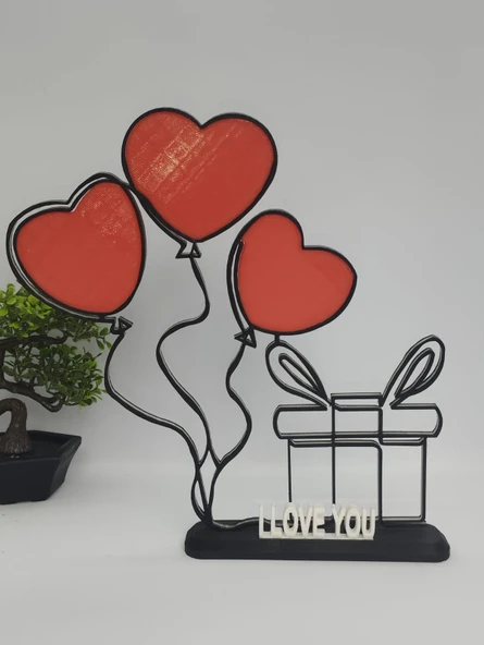 Aşk Balonları ve Hediye 3D Baskılı Dekor Sevgililer Günü veya Yıldönümleri için Romantik Hediye - 4