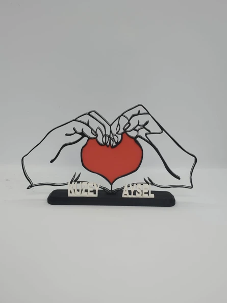 Kişiselleştirilmiş Ellerde Kalp 3D Baskılı Dekor Romantik Sevgililer Günü Hediyesi Kişiye Özel Aşk Hatırası - 6