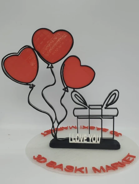 Aşk Balonları ve Hediye 3D Baskılı Dekor Sevgililer Günü veya Yıldönümleri için Romantik Hediye - 7