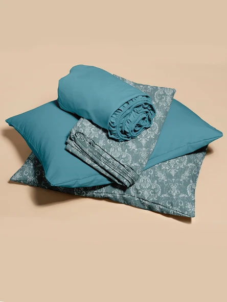 Favora Sarmal Lastikli Çarşaflı Tek Kişilik Nevresim Takımı - Yeşil - Resim 4