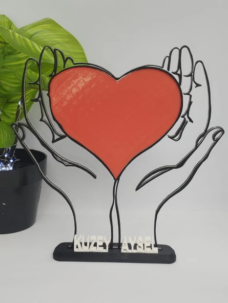 Kalpleri Bir Arada Tutmak 3D Baskılı Dekor Sevgililer Günü veya Yıldönümleri için Romantik Özel Hediye - 2