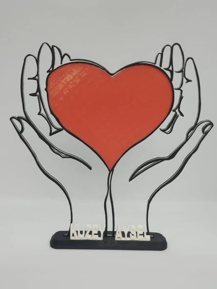 Kalpleri Bir Arada Tutmak 3D Baskılı Dekor Sevgililer Günü veya Yıldönümleri için Romantik Özel Hediye - 6