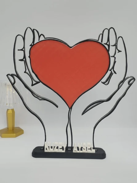 Kalpleri Bir Arada Tutmak 3D Baskılı Dekor Sevgililer Günü veya Yıldönümleri için Romantik Özel Hediye - 5