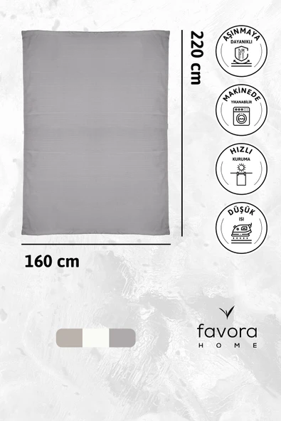 Nayra Keten Masa Örtüsü 160x220  - Gri - 6