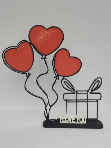 Aşk Balonları ve Hediye 3D Baskılı Dekor Sevgililer Günü veya Yıldönümleri için Romantik Hediye - 6
