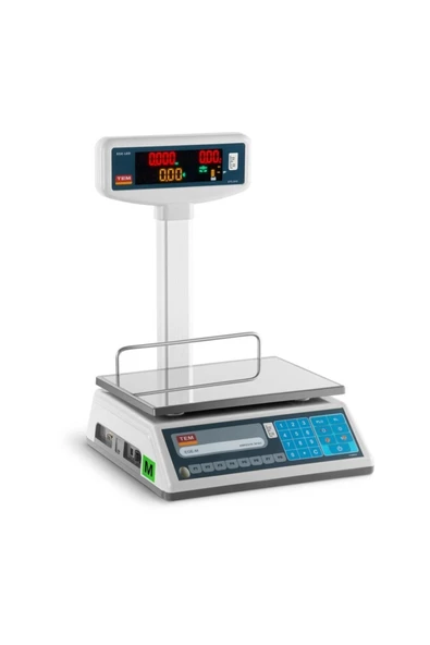 TERAZİ SEPETİ Boyunlu Çift Göstergeli Market-kasap Fiyat Tesaplamalı Terazisi 30 Kg ürün görseli 1