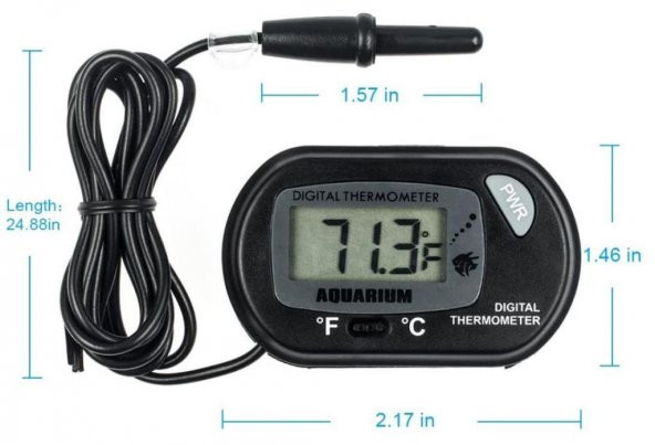 Akvaryum Termometresi Kablolu STD-1  -50° / +70° LCD Dijital Ekran - 2