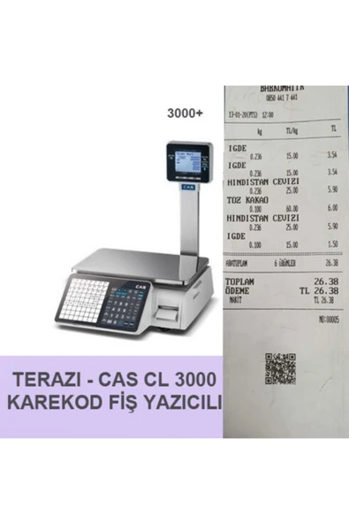 CAS Cl 3000 Karekod Fiş Yazıcılı Terazi ürün görseli 1