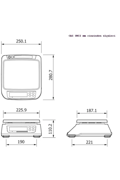 CAS Swıı Tartım Terazisi Max 6 Kg Dahili Akülü - Resim 3