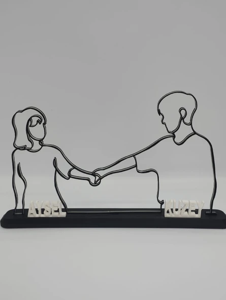 Kişiselleştirilmiş Çift El Sıkışma 3D Baskılı Dekor Sevgililer Günü veya Yıldönümleri için Romantik Özel Hediye - 5