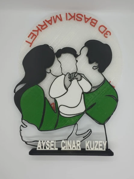 Kişiselleştirilmiş Mutlu Aile 3D Baskı Masa Dekoru Özel Çift Hediyesi Sevgililer Günü, Yıldönümü veya Doğum Günü Hatırası - 8