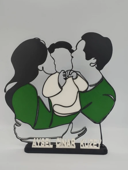 Kişiselleştirilmiş Mutlu Aile 3D Baskı Masa Dekoru Özel Çift Hediyesi Sevgililer Günü, Yıldönümü veya Doğum Günü Hatırası - 6