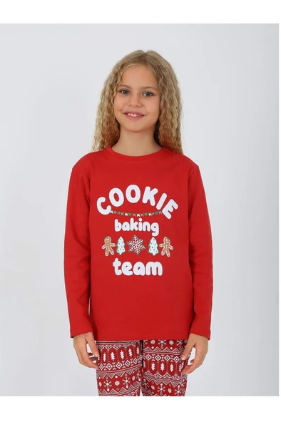 Kız Çocuk Uzun Kollu %100 Pamuklu Pijama Takımı 6/9 Yaş - 2