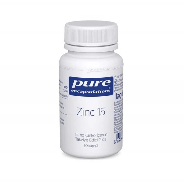Pure Encapsulations Zinc 15 mg 30 Kapsül ürün görseli 1