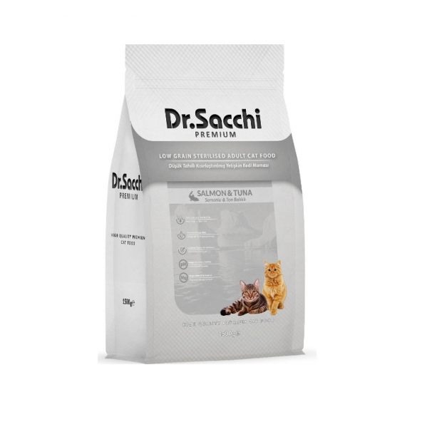 Dr.Sacchi Premium Düşük Tahıllı Kısır Kedi Maması (Açık mama 0,5 Kg)