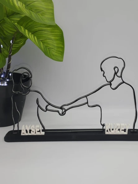 Kişiselleştirilmiş Çift El Sıkışma 3D Baskılı Dekor Sevgililer Günü veya Yıldönümleri için Romantik Özel Hediye - 2