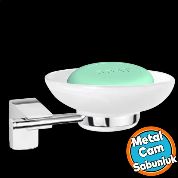 Banyo Lavabo  Wc Vidalı Metal Sabunluk Katı Sabunluk Cam Haznesi El Sabunluğu Kristal