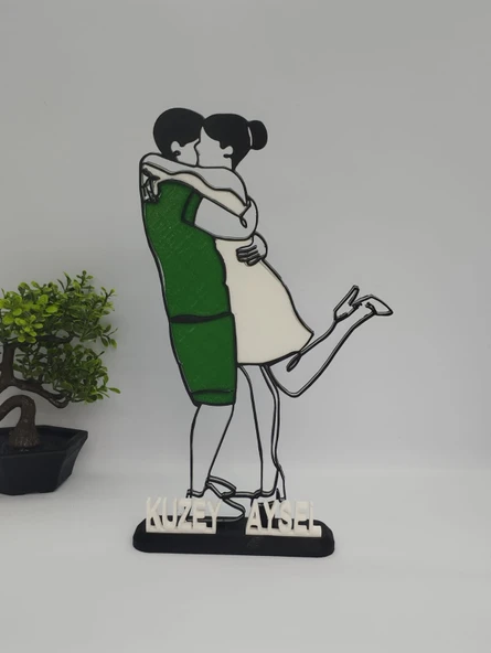 Kişiselleştirilmiş Çift 3D Baskılı Masa Dekoru Romantik Sevgililer Günü Hediyesi Yıldönümü Hatırası Sevgiyle El Yapımı - 4