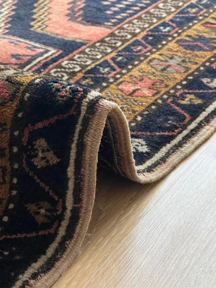 95 x 158 cm Antik Türk Halısı, Nostaljik Uşak Halısı, El Yapımı Yıkanabilir Yün Halı, Vintage Tutkunları İçin Ev Dekoru - 2