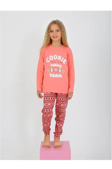Kız Çocuk Uzun Kollu %100 Pamuklu Pijama Takımı 2/5 Yaş - 3