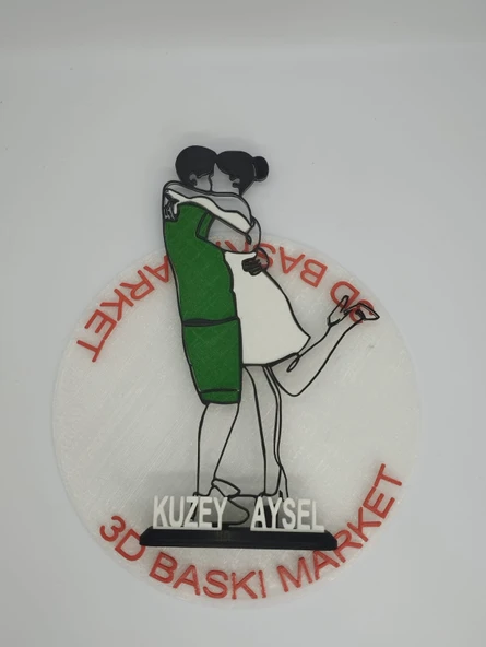 Kişiselleştirilmiş Çift 3D Baskılı Masa Dekoru Romantik Sevgililer Günü Hediyesi Yıldönümü Hatırası Sevgiyle El Yapımı - 8