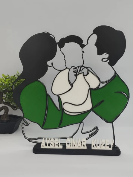 Kişiselleştirilmiş Mutlu Aile 3D Baskı Masa Dekoru Özel Çift Hediyesi Sevgililer Günü, Yıldönümü veya Doğum Günü Hatırası - 4