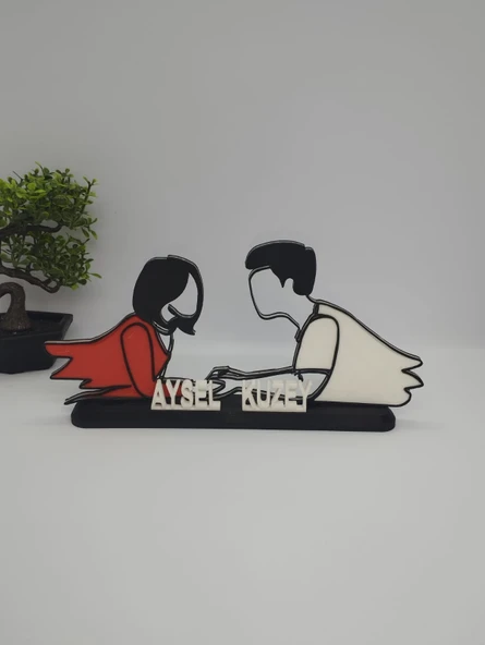 Kişiselleştirilmiş Melek Çift 3D Baskılı Masa Dekoru Benzersiz Sevgililer Günü Hediyesi Yıldönümü Hatırası - 4