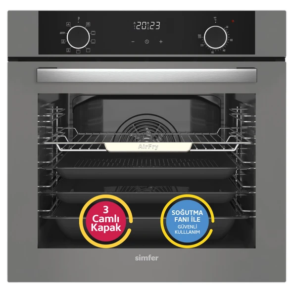 Simfer 8217 Airfry Plus, Siyah Cam Dijital,10 Fonk ürün görseli