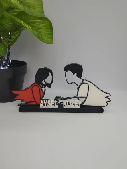 Kişiselleştirilmiş Melek Çift 3D Baskılı Masa Dekoru Benzersiz Sevgililer Günü Hediyesi Yıldönümü Hatırası - 2