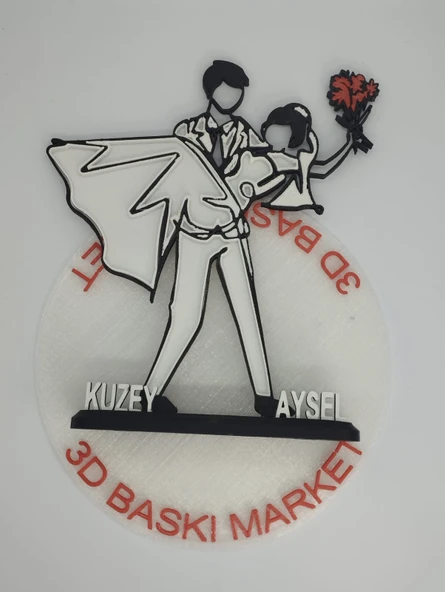 Dans Eden Aşk 3D Baskı Romantik Sevgililer Günü Hediyesi Benzersiz Yıldönümü Dekoru - 8