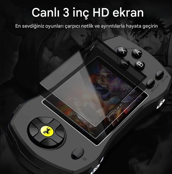QASUL Araba Görünümlü Taşınabilir Elde Taşınabilir Video Oyunları Oyun Konsolu AV TV Tak  620 Retro Hediye - 3