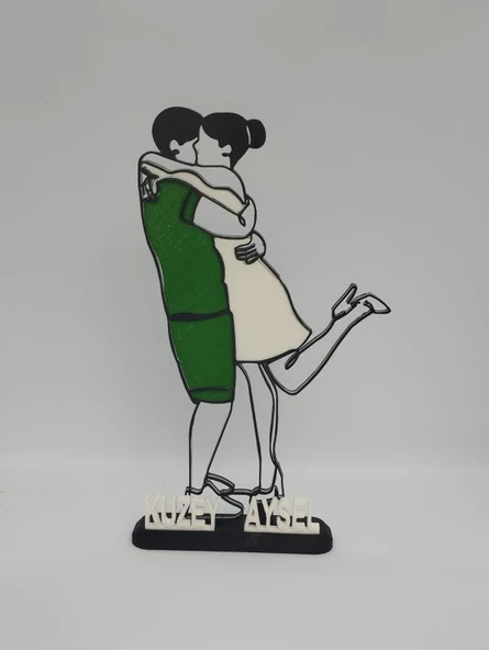 Kişiselleştirilmiş Çift 3D Baskılı Masa Dekoru Romantik Sevgililer Günü Hediyesi Yıldönümü Hatırası Sevgiyle El Yapımı - 6