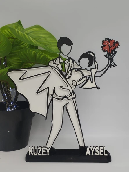 Dans Eden Aşk 3D Baskı Romantik Sevgililer Günü Hediyesi Benzersiz Yıldönümü Dekoru - 2