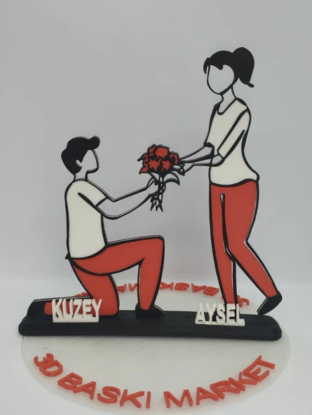 Kişiselleştirilmiş Çift 3D Baskı Masa Dekoru, Özel Çift Masa Dekoru, Sevgililer Günü Hediyesi Sevgililer Günü Hediyesi Yıldönümü Hediye Dekoru - 7