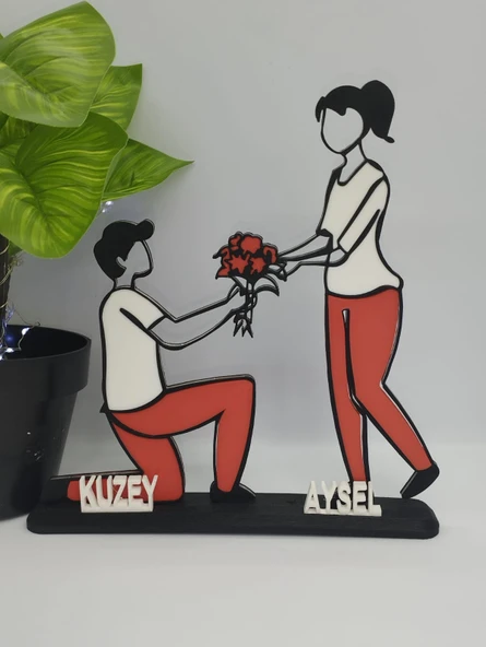 Kişiselleştirilmiş Çift 3D Baskı Masa Dekoru, Özel Çift Masa Dekoru, Sevgililer Günü Hediyesi Sevgililer Günü Hediyesi Yıldönümü Hediye Dekoru - 2