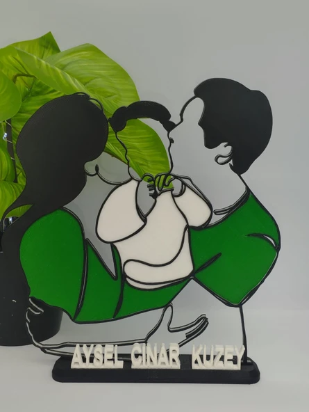 Kişiselleştirilmiş Mutlu Aile 3D Baskı Masa Dekoru Özel Çift Hediyesi Sevgililer Günü, Yıldönümü veya Doğum Günü Hatırası - 2