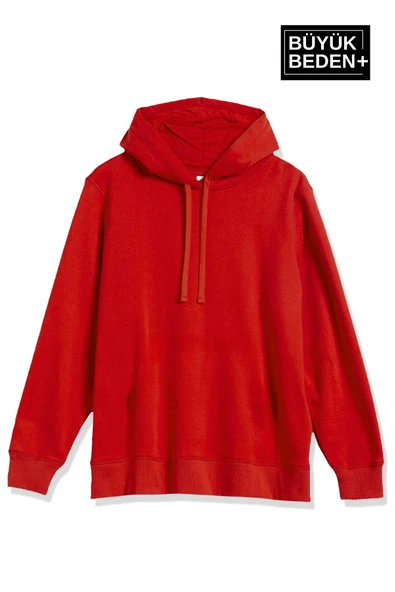 Kadın Büyük Beden Kapşonlu ince Sweatshirt SPR24BSWK57 - 7