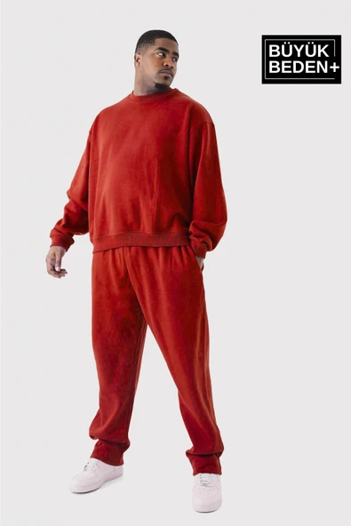 Süperlife Erkek Büyük Beden Bisiklet Yaka ince Sweatshirt SPR24BSW56 - 4