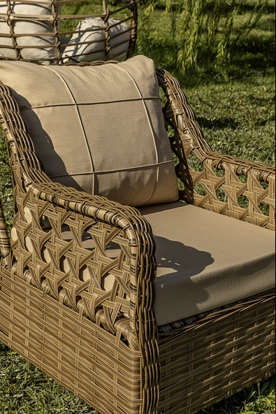 Btk Concept Oscar Rattan Bahçe Mobilyası Tekli Koltuk Kahve - Resim 2