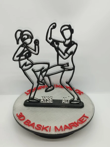 Kişiselleştirilmiş Aşk Dansı 3D Baskı Masa Dekoru, Özel Çift Masa Dekoru, Sevgililer Günü Hediyesi, Sevgililer Günü Hediyesi, Yıldönümü Hediye Dekoru - 6