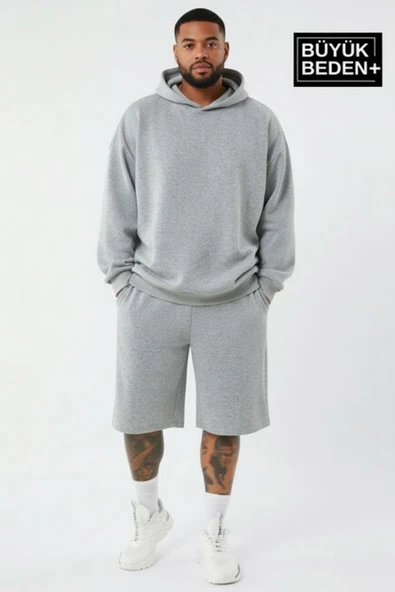 Erkek Büyük Beden Kapşonlu ince Sweatshirt SPR24BSW57 ürün görseli