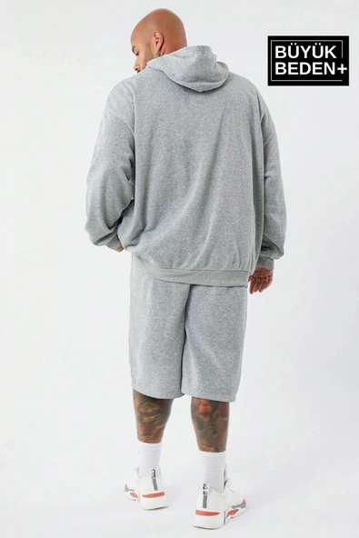 Erkek Büyük Beden Kapşonlu ince Sweatshirt SPR24BSW57 - 8