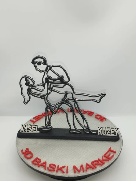 Kişiselleştirilmiş Aşk Dansı 3D Baskı Masa Dekoru, Özel Tango Dansçıları Masa Dekoru, Sevgililer Günü Hediyesi, Sevgililer Günü İçin Yıldönümü Hediye Dekoru - 6